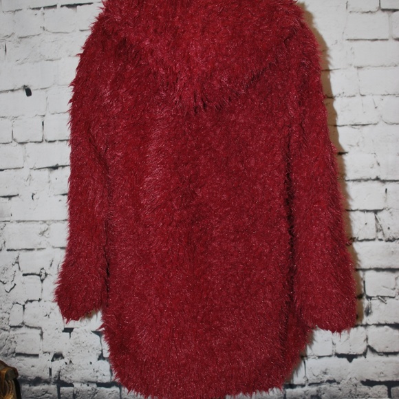 Fuzzy Hoodie Jacket in Black or Wine Adoorable!!! - Picture 4 of 6